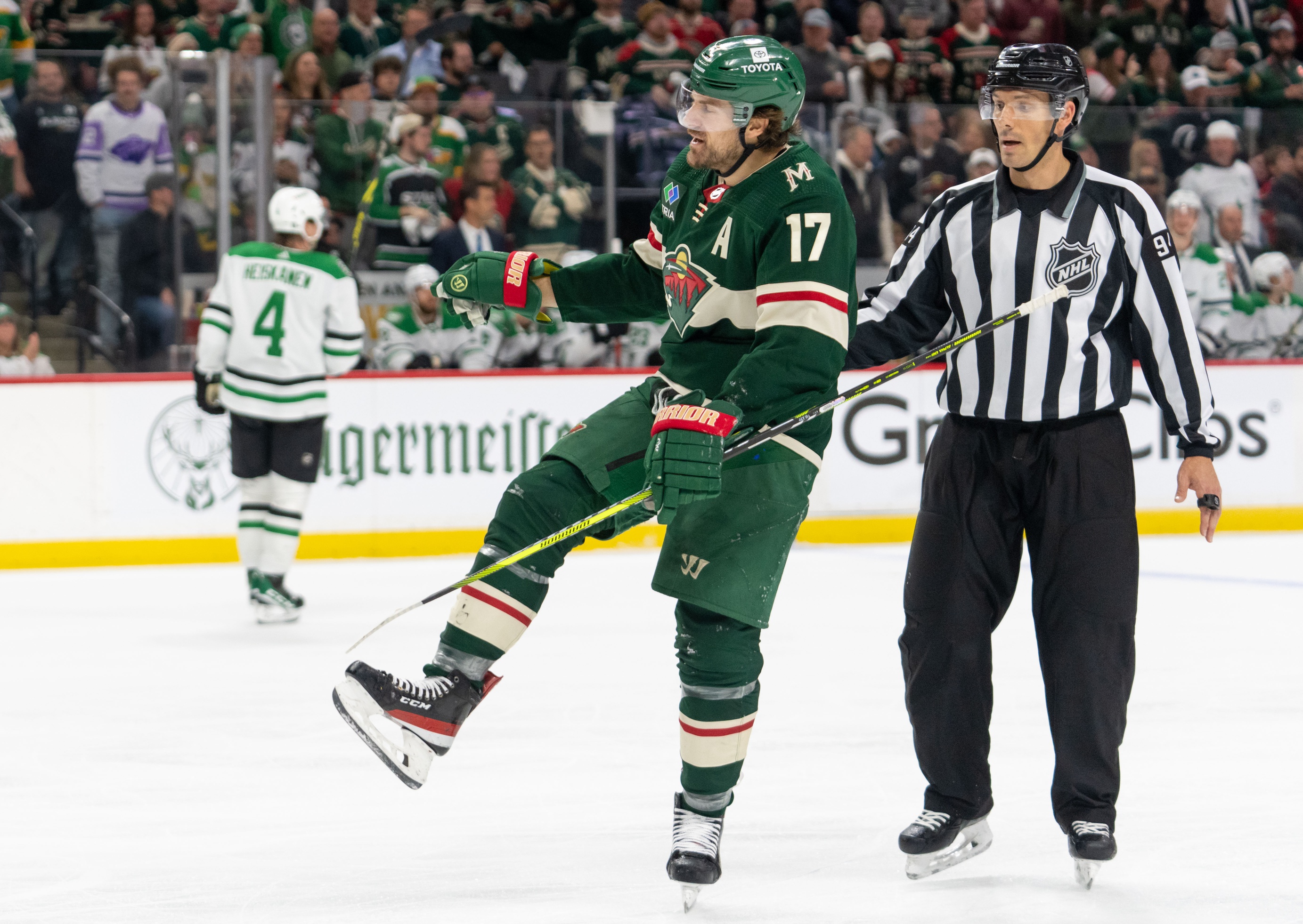 After punching him out last month, Ryan Reaves skates with Marcus